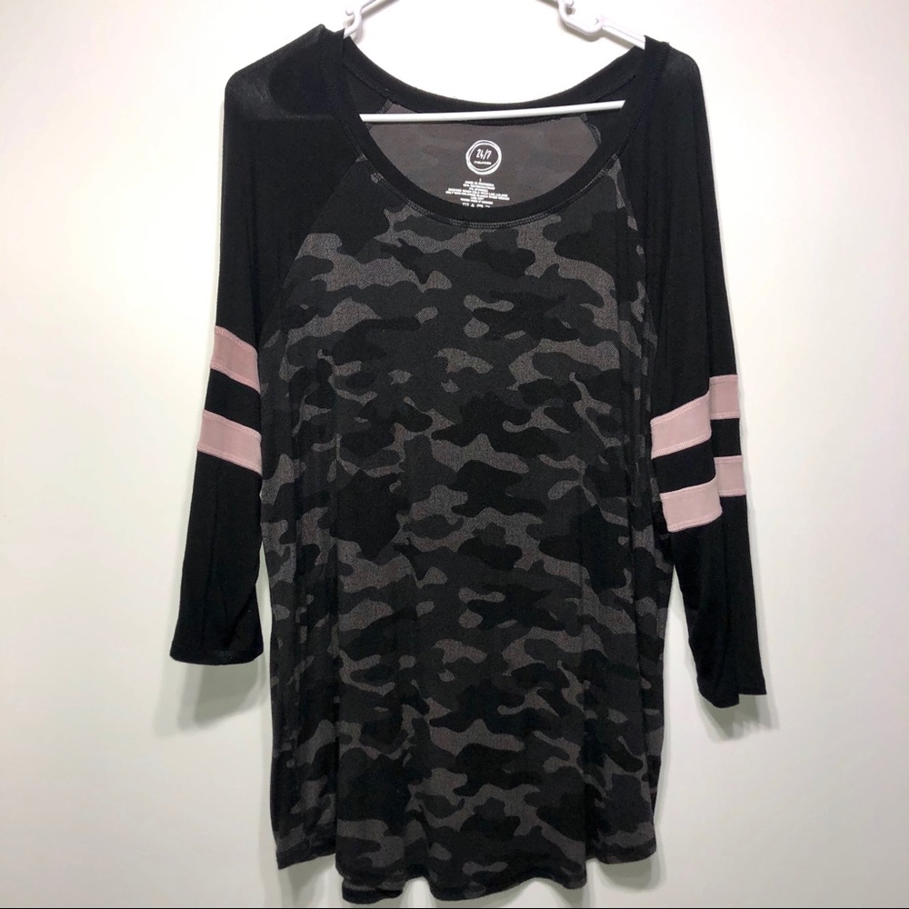 Maurices size 1X camouflage print top